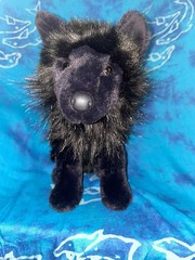 Douglas Cuddle Toy Vilkas 4166 The Black Wolf Sitting Plush Stuffed Animal Toy