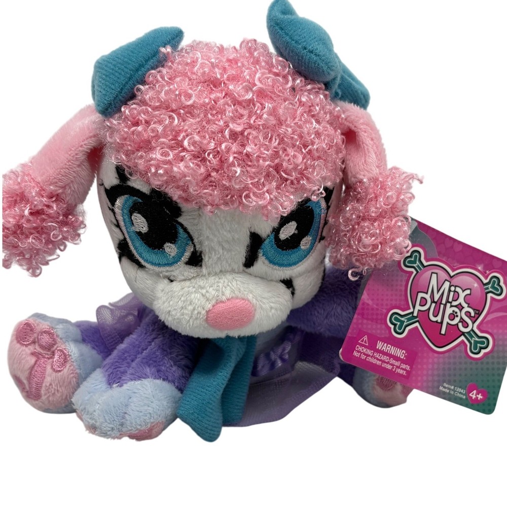 Mix Pups Dalmatian Snow Bunny Plush Toy Doll Pink Blue Purple Jazwares NWT