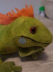 Wild Republic CK Iguana Plush Stuffed Animal Green Orange 23 Inches NEW
