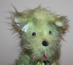 The Rushton Company large 23″ shaggy dog plush stuffed animal yellow green