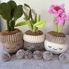 Greenhouse By Russ 3-Pk Potted Plant Plush NWOT Echinacea|Calla Lilly|Succulent