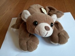 Vtg Commonwealth Floppy Teddy Bear Stuffed Plush Laying Down Cute 1994 W/ TAGS