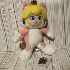 Super Mario 3D World Character Cat Princess Peach Plush 9″ Nintendo CLEAN