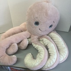 Pink Oversized XL Octopus With Blue Eyes 36 Inches High 42 Inches Wide Very Soft