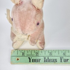 Vtg 1940s Pink Bunny Rabbit Occupied Japan Mohair Straw Stuffed Collectible Toy