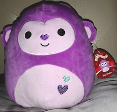 Squishmallows 11″ Hartman Monkey Purple Heart Belly 2024 Valentine Plush NWT