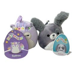 NWT Squishmallows 3.5” Clip Plush Sydnee Squirrel Keychain Gustavus Puppy Mini