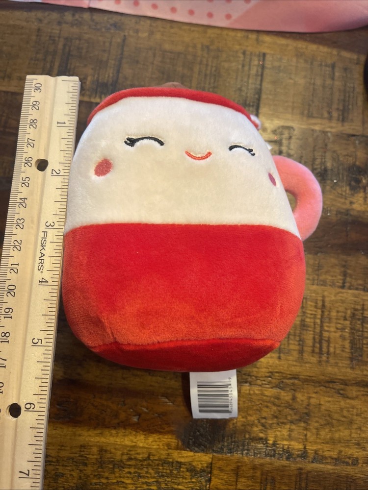 5″ SQUISHMALLOWS MARSHINA HOT COCOA CHOCOLATE RED MUG STUFFED ANIMAL PLUSH TOY