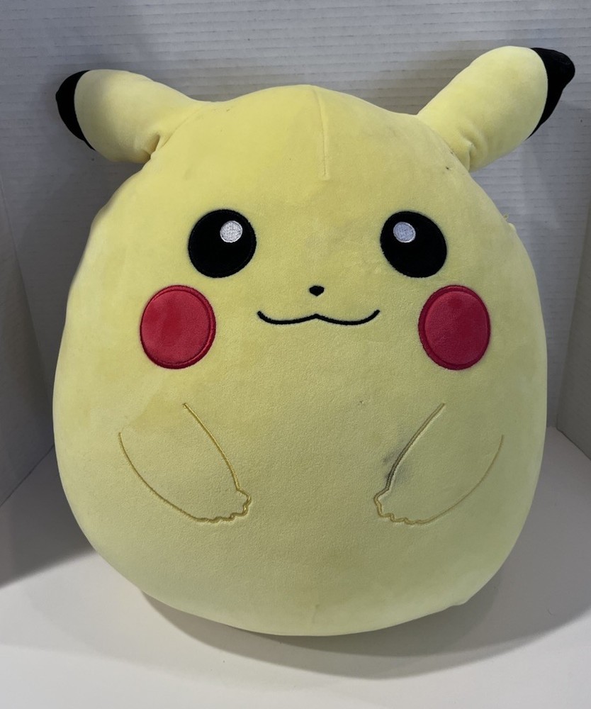 Pikachu Squish-mallow – Pokémon (14in) Plush Doll – Yellow