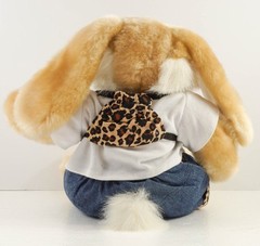 BEAR FACTORY Plush BUNNY Rabbit Denim shorts t-shirt Butterfly CHEETAH print