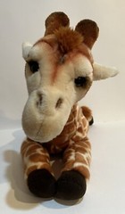 Plush Giraffe Realistic Looking Bean Bag Bottom Lying Down 24” Long 12.5” Tall