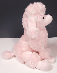 French Poodle Dog Pink Plush White Bows 10″ Stuffed Animal Toy