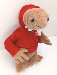 Vintage Universal Studios E.T. Plush 8” Red Hooded Sweatshirt Stuffed Toy