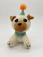Hallmark Birthday Pug Puppy Dog Plush Stuffed Animal 8”
