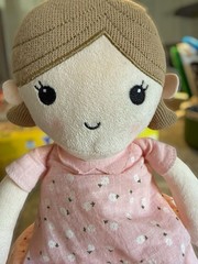 Linzy 15” Rag & Cloth Doll Pink Beige White Soft Body Plush Toy GREAT CONDITION