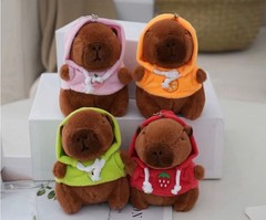 Cute Capybara Plush Keychain Hoodie Wings Stuffed Toy 12cm Gift Doll – SET OF 4