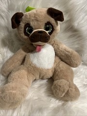 Critter Backpack Dog Plush Animal Backpack 14” Adjustable Straps Glitter Eyes
