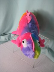 B J toys Inc Rainbow iquana over 15 ins long Pink Purple Green Yellow Blue NWT