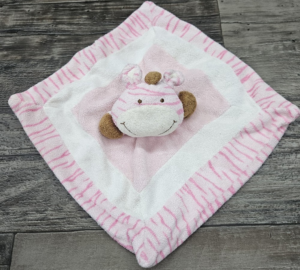 Animal Adventure Pink & Brown Smiling Zebra Lovey Giraffe HTF! Read!