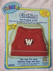 Retro Early 2000s Ganz Webkinz Clothes – Red Football Jersey- NEW W Play Code