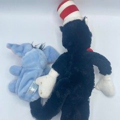 Aurora Dr. Seuss plush lot of 2, Cat in Hat & Horton 2018/2022 needs spot clean