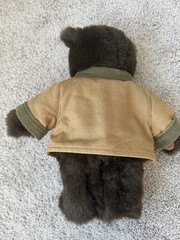 LL Bean Teddy Bear Wearing Barn Field Jacket Plush Stuffed Animal 16Brown S1