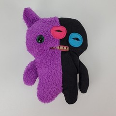 Fuggler Funny Ugly Monster Plush Zuru Spin Master Purple Black Split Design 9″