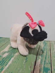 Demdaco Bow Wow Boutique Small Pug Dog Wristlet Purse “Trudy” Plush 6 Inch