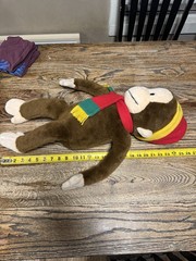 24″ Macys Exclusive Curious George Stuffed Animal Monkey Plush In Hat & Scarf