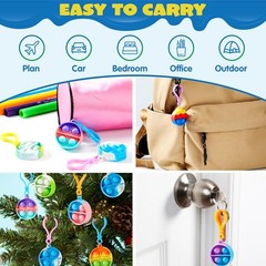 JOYIN Round Pop Fidget Keychain 30 Pack Toys Bulk Party Favors…
