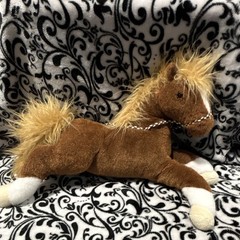 Douglas Soft Brown Horse Plush Stuffed Animal Blonde Mane Tail White Hooves
