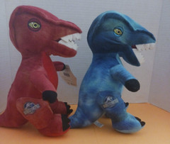 2-Universal Jurassic World Jr. 12″ Velociraptor Dinosaurs, W/Tags, Plush, NEW