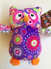 Mary Meyer Print Pizzazz Olio Owl – 7″, Purple Belly Plush Stuffed Animal Toy