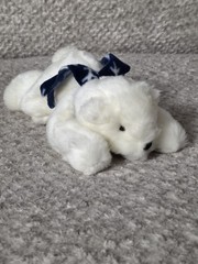 Iceberg Polar Bear Plush White Stuffed Animal w/ Blue Scarf Soft Toy 9″