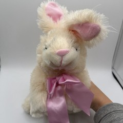 Walgreens Plush Bunny Rabbit 11” Cream Pink Bow Easter Cottage Cute Soft