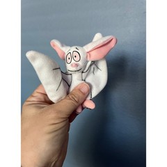 Batty Plush Stuffed Animal White Pink Ears Cartoon Character Toy