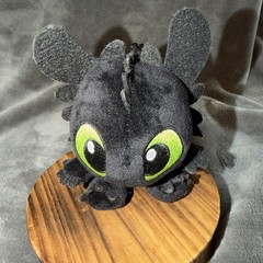 Dragons Universal Studio Night Fury Toothless Plush Doll Hanger Keychain EUC