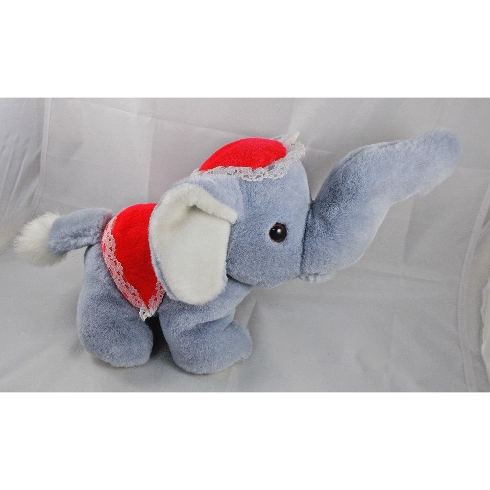 K B Bros Gray Elephant Plush Circus 9 Inch Tall Stuffed Animal toy