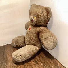 Button Face & Heart Therapy Autism Plush Bear 17” Inch Vintage