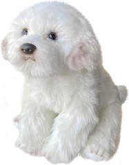 Maltese Stuffed Animal, Realistic Dog Plush, Lifelike Stuffed Animal,Companio