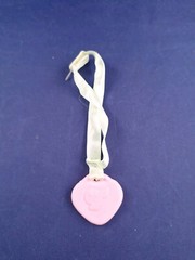 Vtg Mattel Turtle Tots NECKLACE Pink Heart Charm Piece Rare HTF *3FB