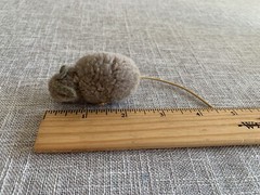 Steiff POM POM MOUSE Gray Wool Plush Toy Woolen Miniature