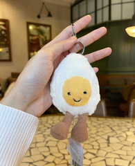 Jellycat Amuseable Happy Boiled Egg Bag Charm NWT – Cute Plush Keychain Gift
