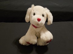 White Valentine’s Dog, Red Collar, Battery-Operated, 11″, New Adventures, 2002