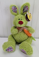 First and Main Green Bixby Bunny Plush 12″ Stuffed Animal Holding Carrot Easter