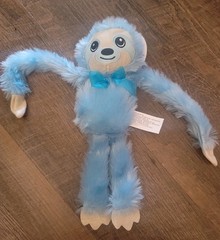 Fuzzy Friends Hanging Sloth Soft Lovey Plush Stuffed Animal Toy NEW Blue