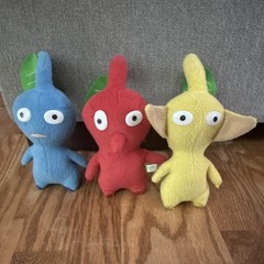 Pikmin Plush Set Lot of 3 Small Blue Red Yellow Stuffed Characters Retired