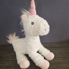 First Impressions Plush Unicorn White & Pink Shaggy Textured Stuffed Animal