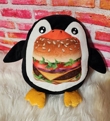 Fun Express Penguin Fast Food Burger Stuffed Animal 10″
