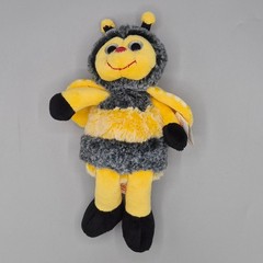 DolliBu Plush Bumble Bee Stuffed Animal Yellow Black Grey Gingham Wings NWT 2022